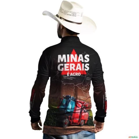 Camisa Agro BRK Minas Gerais Colheita de Café com UV50 + -  Gênero: Masculino Tamanho: G