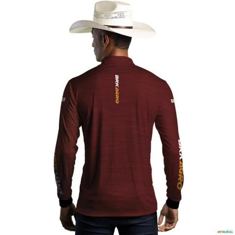 Camisa Agro BRK Mescla Marrom Yellowstone com Proteção UV50+ -  Gênero: Masculino Tamanho: G1