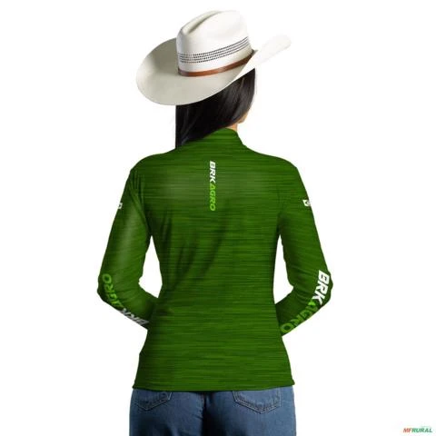 Camisa Agro BRK Mescla Verde com Proteção UV50+ -  Gênero: Feminino Tamanho: Baby Look GG