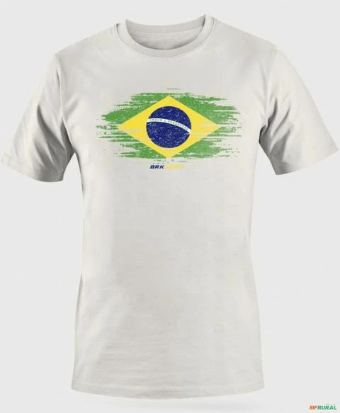 Camiseta Agro Brk Bandeira do Brasil Algodão Egípcio -  Cor: Branco Tamanho: G