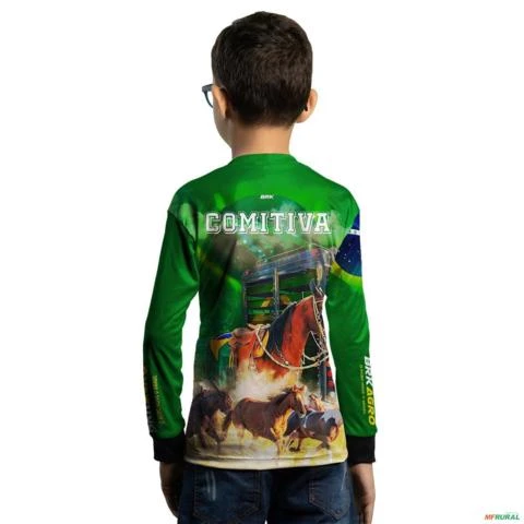 Camisa Agro BRK Verde Cavalgada Patriota com Proteção UV50+ -  Gênero: Infantil Tamanho: Infantil G2