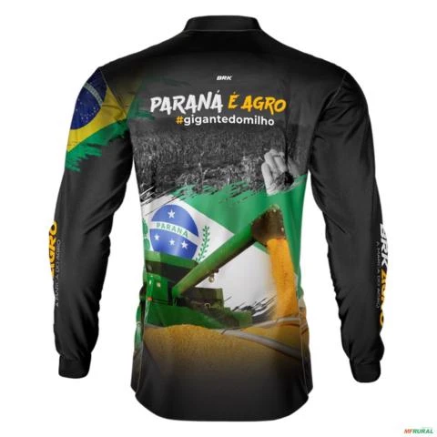 Camisa Agro BRK Paraná é Agro Milho com UV50 + -  Gênero: Masculino Tamanho: P