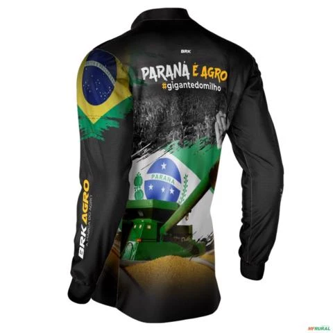 Camisa Agro BRK Paraná é Agro Milho com UV50 + -  Gênero: Masculino Tamanho: G2