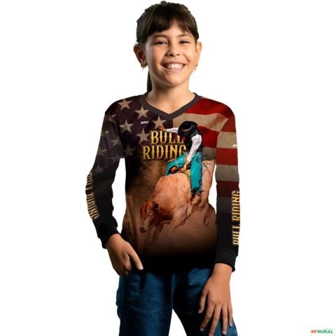 Camisa Agro BRK Rodeio Com UV50+ -  Gênero: Infantil Tamanho: Infantil PP