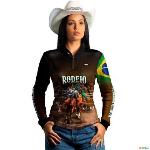 Camisa Agro BRK Rodeio Bareback Com UV50+ -  Gênero: Feminino Tamanho: Baby Look P