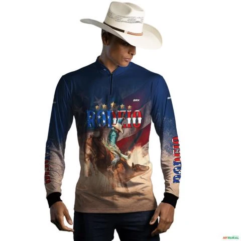 Camisa Agro BRK Rodeio EUA com Proteção UV50+ -  Gênero: Masculino Tamanho: PP