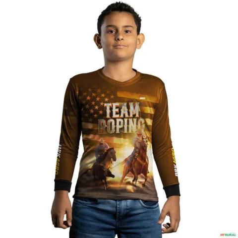 Camisa Agro BRK Team Roping 01 com Proteção UV50+ -  Gênero: Infantil Tamanho: Infantil G1