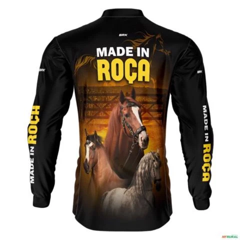 Camisa Agro BRK Cavalos Made In Roça com Proteção UV50+ -  Gênero: Masculino Tamanho: P