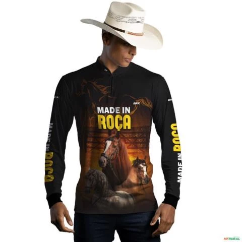 Camisa Agro BRK Cavalos Made In Roça com Proteção UV50+ -  Gênero: Masculino Tamanho: P