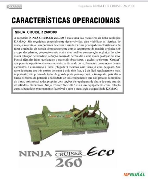 Roçadeira hidráulica dupla, Marca: Kamaq (Ecológica) modelo: Ninja 300,de 3 Metros de largura !