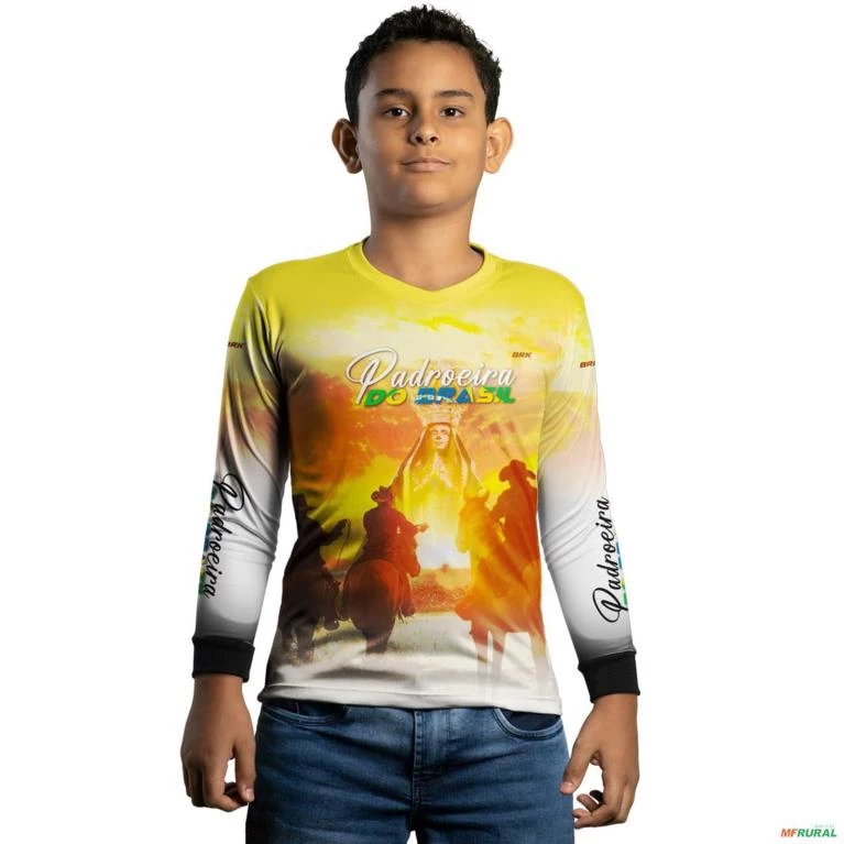Camisa Padroeira do Brasil com Proteção Solar UV  50+ -  Gênero: Infantil Tamanho: Infantil XG