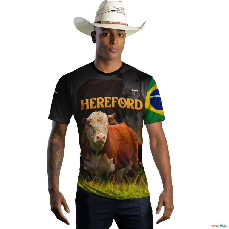 Camiseta Agro Brk Raça Hereford com Uv50 -  Gênero: Masculino Tamanho: XXG