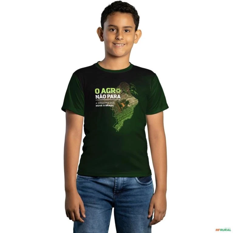 Camiseta Casual BRK Agro Não Para Proteção UV 50+ -  Gênero: Infantil Tamanho: Infantil GG