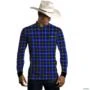 Camisa Country BRK Masculina Xadrez Azul com UV50 + -  Gênero: Masculino Tamanho: G