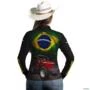Camisa Agro BRK Trator Vermelho Brasil com UV50 + -  Gênero: Feminino Tamanho: Baby Look XG