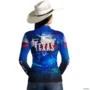 Camisa Country BRK Texas Rodeio com UV50 + -  Gênero: Feminino Tamanho: Baby Look P