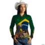 Camisa Agro Brk Brasil Agro 2 com Uv50 -  Gênero: Feminino Tamanho: Baby Look GG