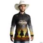 Camisa Country BRK Cowboys na Cavalgada com UV50 + -  Gênero: Masculino Tamanho: XXG