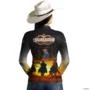Camisa Country BRK Cowboys na Cavalgada com UV50 + -  Gênero: Feminino Tamanho: Baby Look XXG