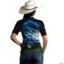 Camiseta Agro Brk O Agro Não Para Azul Proteção Solar UV50+ -  Gênero: Feminino Tamanho: Baby Look GG