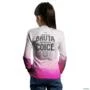 Camisa Agro Branca e Rosa BRK Delicada Igual Coice de Mula com UV50+ -  Gênero: Infantil Tamanho: Infantil PP