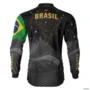 Camisa Agro BRK Brasil Preta com UV50  - Tamanho: Masculino P