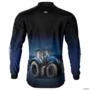 Camisa Agro BRK Preta Degradê Azul Trator T7 com Proteção UV50+ -  Gênero: Masculino Tamanho: PP