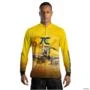 Camisa Agro BRK Amarela Colheitadeira TC com UV50+ -  Gênero: Masculino Tamanho: G2