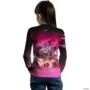 Camisa Agro Feminina BRK Team Roping Rosa UV50+ -  Gênero: Infantil Tamanho: Infantil G2