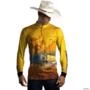 Camisa Agro BRK Colheitadeira Amarela Com Proteção UV50 + -  Gênero: Masculino Tamanho: G