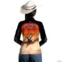 Camisa Agro BRK Rodeio Cutiano com Proteção UV50+ -  Gênero: Feminino Tamanho: Baby Look G