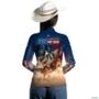 Camisa Agro BRK Rodeio EUA com Proteção UV50+ -  Gênero: Feminino Tamanho: Baby Look P