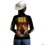 Camisa Agro BRK Cavalos Made In Roça com Proteção UV50+ -  Gênero: Feminino Tamanho: Baby Look G1