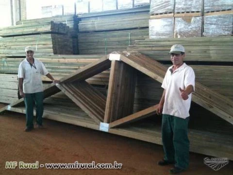 Galpão Pré-fabricado em madeira tratada - Kit de fácil montagem