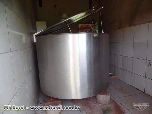 Tanque de expansão 1800 L 2 resfriadores inox mexedor leite suco água