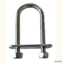 Fixador "U" para tubo 1/2" (ROSCA 1/4") - GALVANIZADO