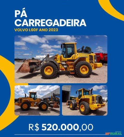 Pá Carregadeira Volvo L60F 2023 | 2.300 Horas | Igual Nova | Excelente Oportunidade Imagem Pá Carregadeira Volvo L60F 2023 | 2.300 Horas | Igual Nova | Excelente Oportunidade