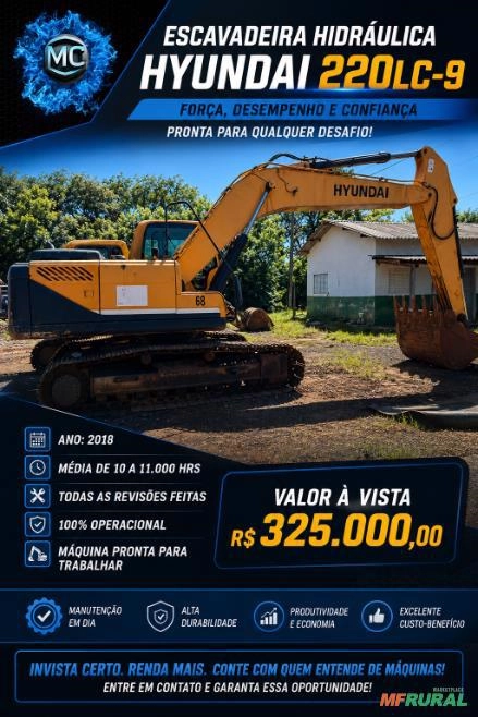 Escavadeira Hidráulica Hyundai 220LC-9 Imagem Escavadeira Hidráulica Hyundai 220LC-9