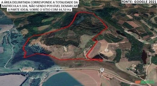 Parte ideal sobre Sítio c/ 44,50 hectares em Machado/MG