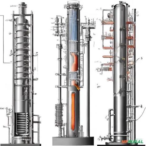 Coluna de Destilação Fracionária em Aço Inox