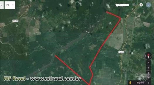 Terreno c/ título definitivo, 4000hectares, 16 km de frente de Rio - Pará