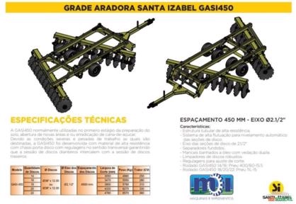 Imagem GRADE ARADORA 20X38 Imagem GRADE ARADORA 20X38