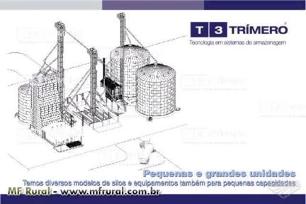 SILOS METÁLICOS TRÍMERO - DIVERSOS MODELOS E CAPACIDADES - FUNDO PLANO OU CÔNICO