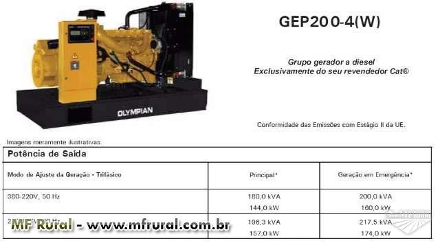 GERADOR DE ENERGIA CATERPILLAR GEP 200 ANO 2013