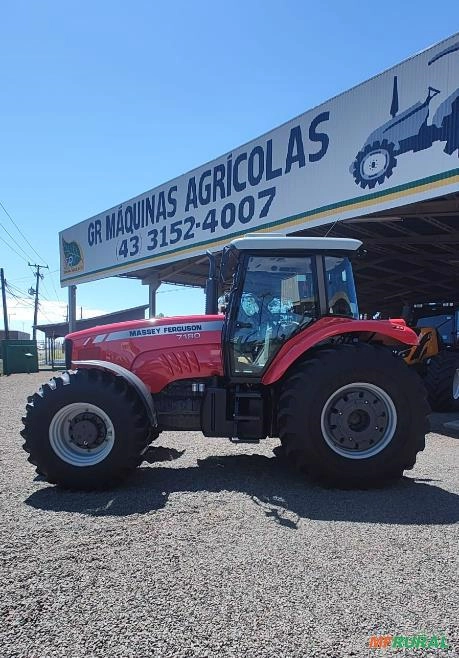 Trator Massey Ferguson MF 7180 cabinado. Imagem Trator Massey Ferguson MF 7180 cabinado.