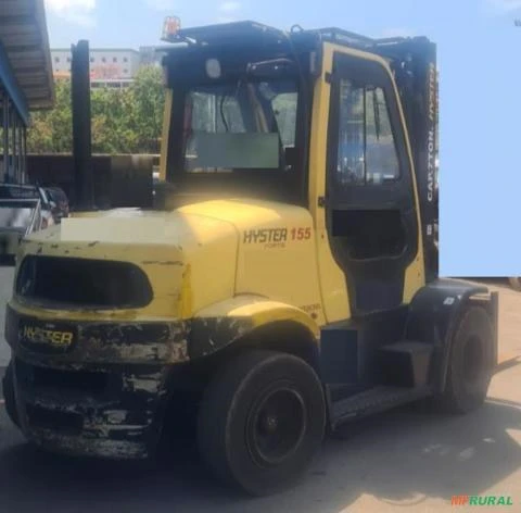 EMPILHADEIRA HYSTER, MODELO H155FT, DIESEL, ANO 2015, CABINE FECHADA COM AR CONDICIONADO