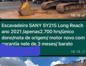 Escavadeira Sany long reasch ano 2021