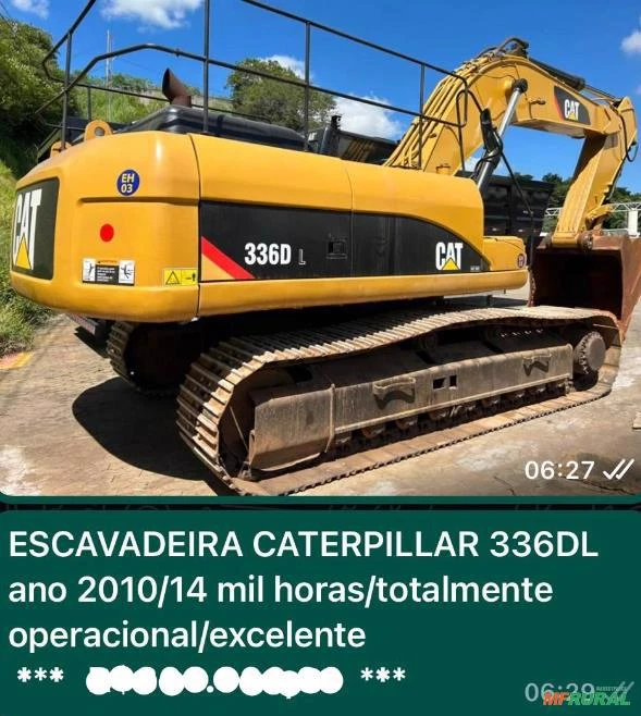 Escavadeira caterpillar modelo 336 ano 2010