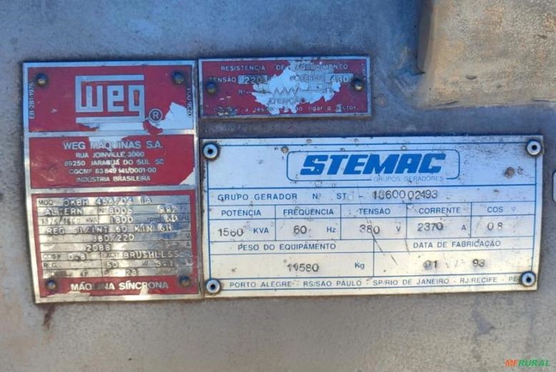 Gerador stemac 1560 KVA Imagem Gerador stemac 1560 KVA