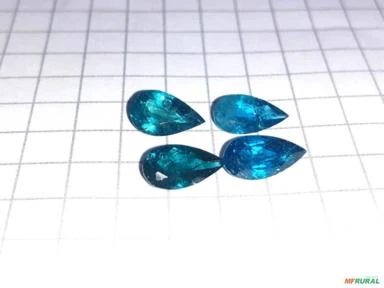 Apatita Azul Esverdeado Calibradas, Lote Com 4 Pedras Extra